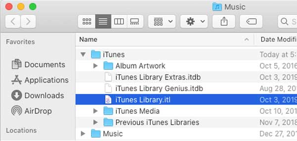 iTunes Library itl mappa