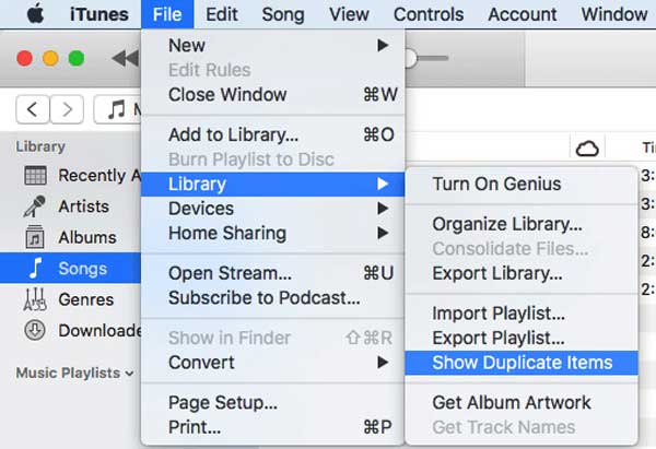 iTunes remove duplicate songs