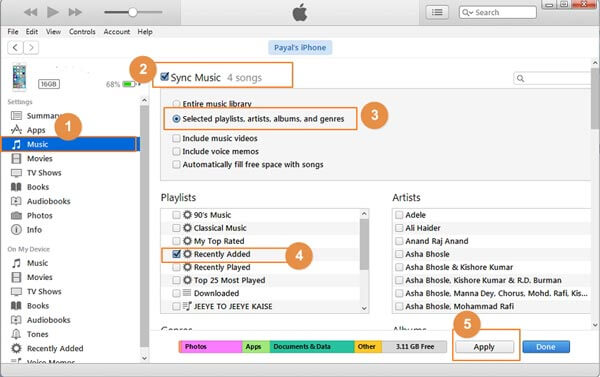 iTunes Sincronizar iPhone