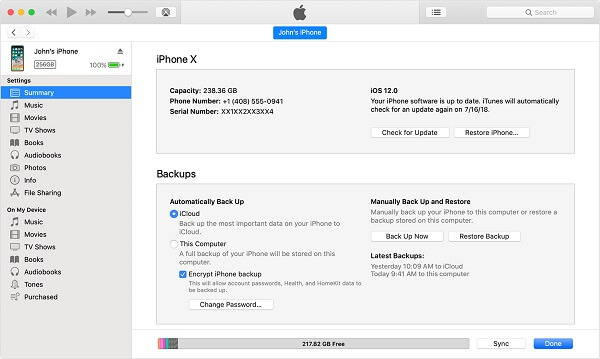iTunes12 Восстановление из резервной копии iPhone