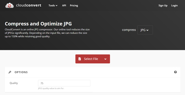 Compressore di file JPG CloudConvert