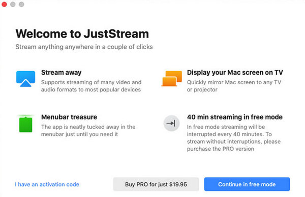 JustStream Post installazione