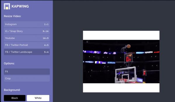 Kapwing Resize Opciók
