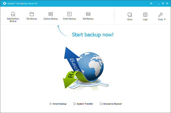 EaseUS Todo Backup Startseite