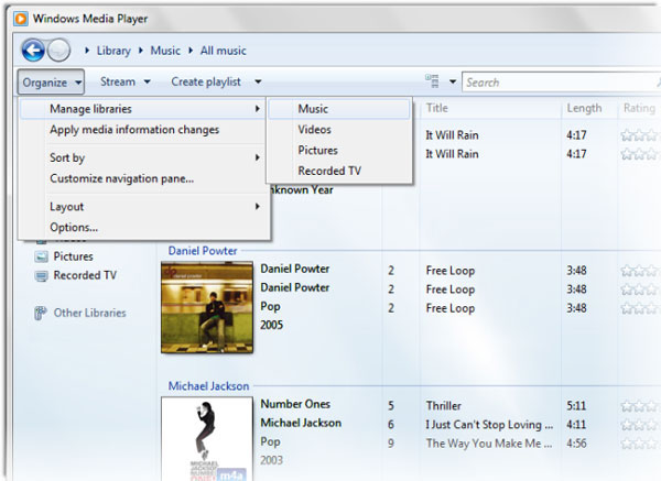 Iniciar Windows Media Player