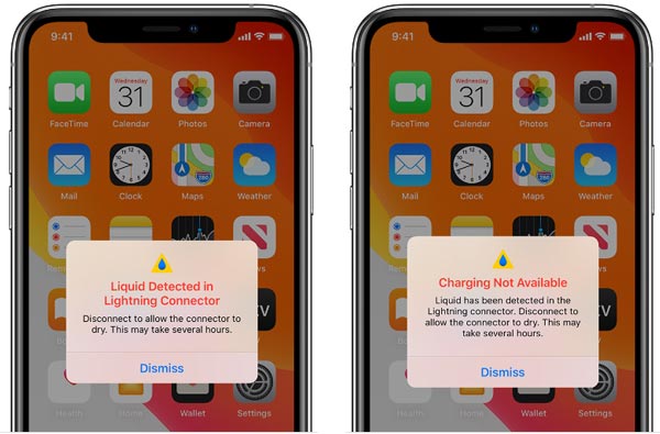 Vloeistof gedetecteerd in Lightning-connector op iPhone