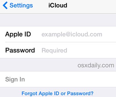 Logga in iCloud