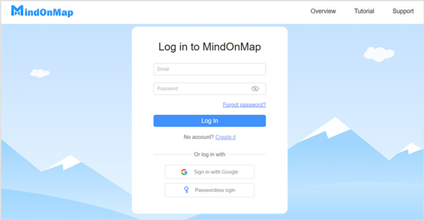 Log in op Mindonmap