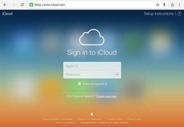 Einloggen iCloud