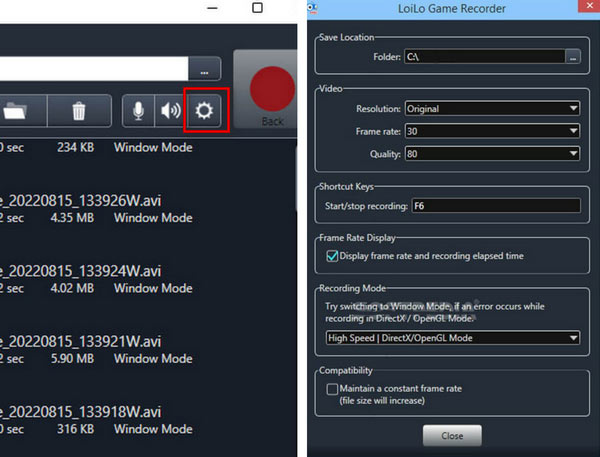 Configuración LoiLo