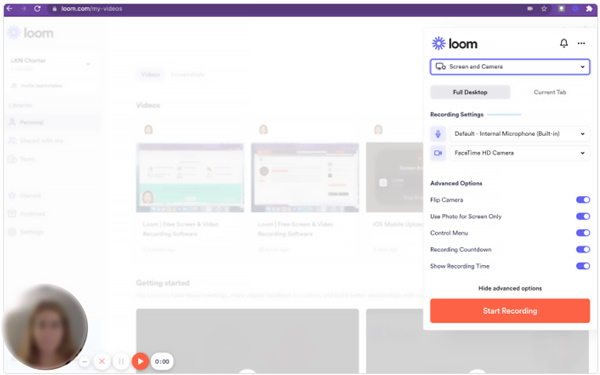 Loom Desktop Screen Recorder videoviestintää varten