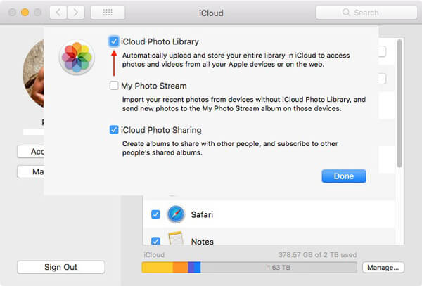 Biblioteca de fotografias iCloud