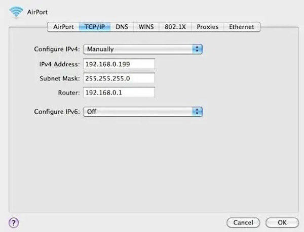 Mac 手動 IP 位址