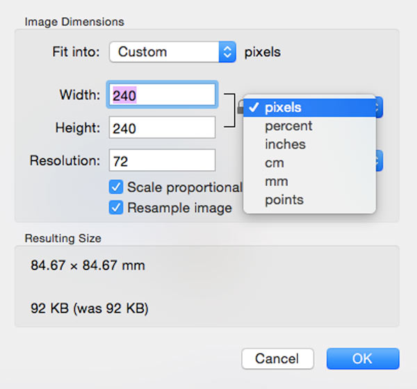 Mac Preview Ändra storlek på bild