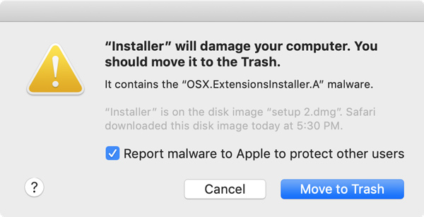 Mac XProtect Detektering av skadlig programvara