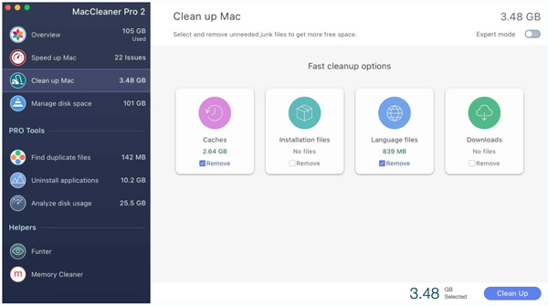 Основные характеристики Maccleaner Pro