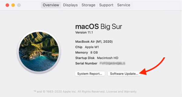 Обновление программного обеспечения MacOS