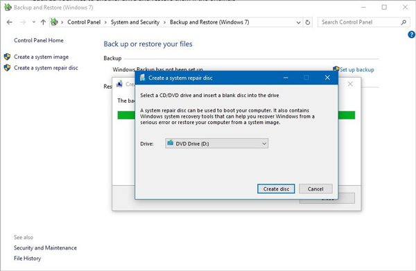 make backup for system restore