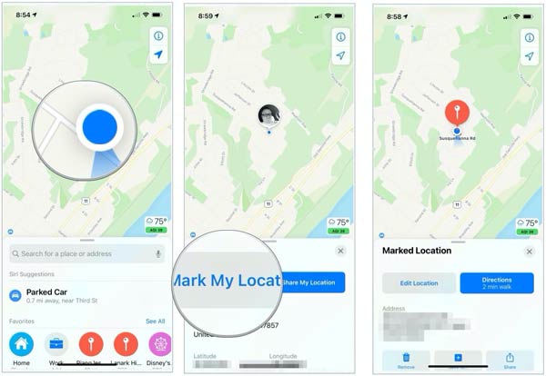 Mesurer la distance Application Apple Map