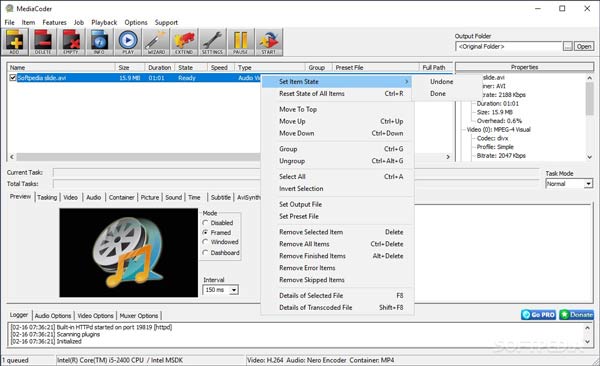 Mediacoder-schermafbeelding