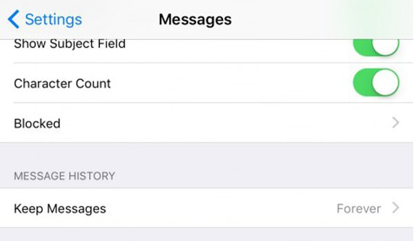 message history iphone