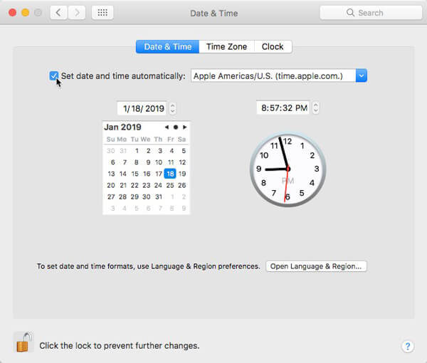 Message ne fonctionnant pas la date du mac