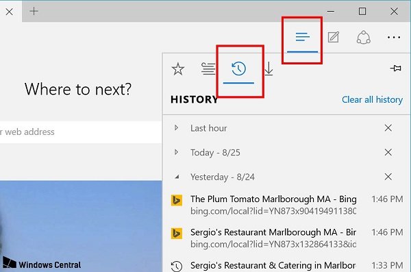 Scn di Microsoft Edge Hub