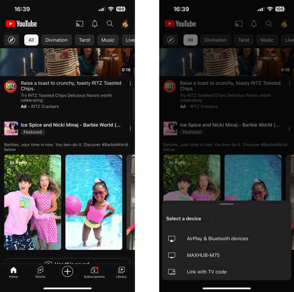 Youtube ile iPhone'u Yansıtın