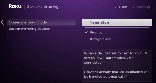 Mirror TO Roku TV