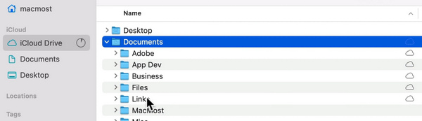 Переместите файлы с iCloud Drive на Mac