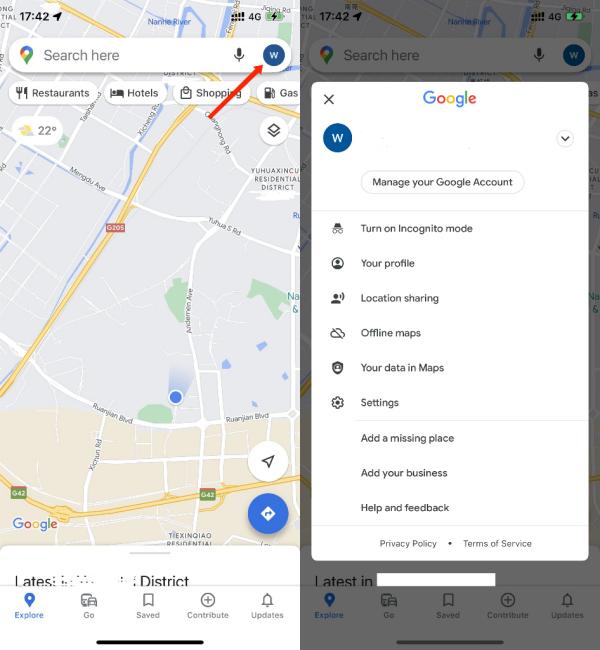 Mijn profiel in GoogleMaps