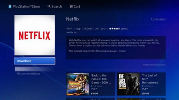 Netflix sur PS4