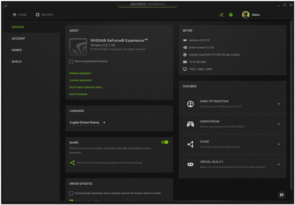 Nvidia Geforce Experience