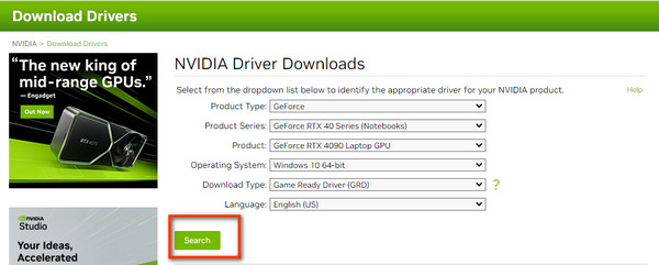Nvidia Select a Driver