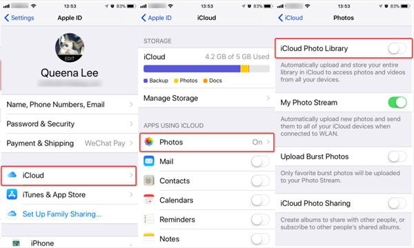 Biblioteca de fotografias iCloud