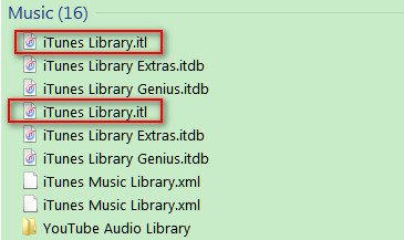 Sett gammel iTunes Library-fil i iTunes-mappen