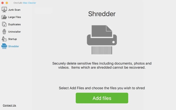 OneSafe Mac クリーナー シュレッダー