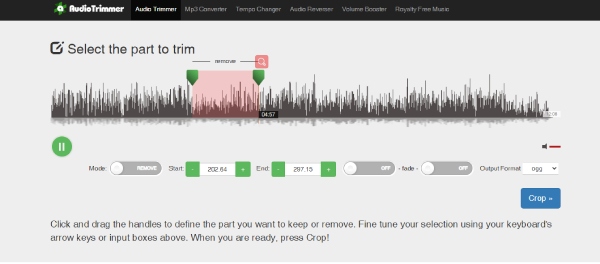 Online Audio and MP3 Cutter