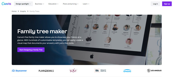 Online stamboommaker Canva