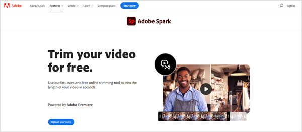 オンライン ビデオ トリマー Adob​​e Spark