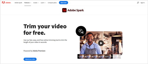 Online zastřihovač videa Adobe Spark