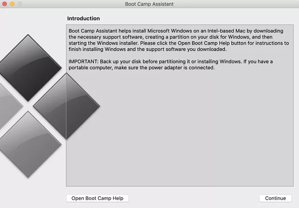 Open Boot Camp Assistant on Mac