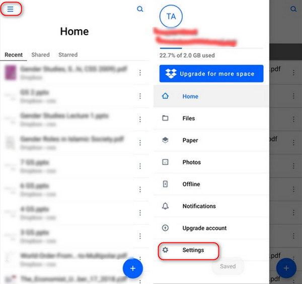 Dropbox'ı açın
