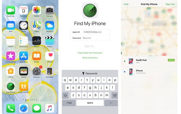 Open Find My iPhone App