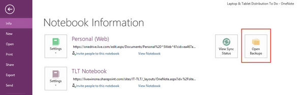 Open onenote backups