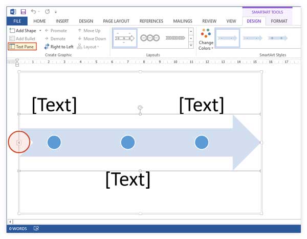 Откройте текстовую панель Word