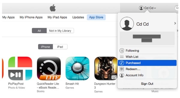 iTunesの購入リストからアプリを完全に削除する