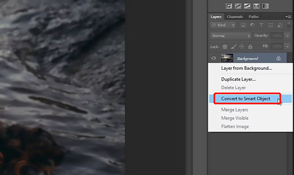 Convertir Photoshop en objet intelligent