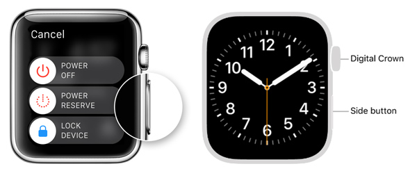 Éteindre et forcer le redémarrage de l'Apple Watch