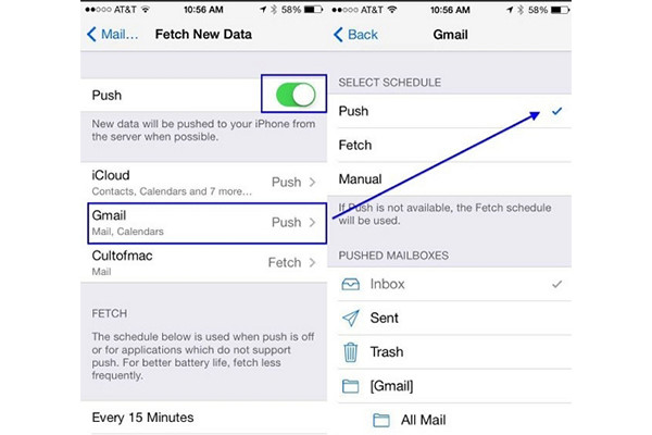 Push Fetch Settings Fix Comcast Email ne fonctionne pas